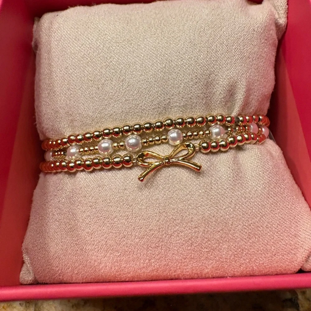 NEW House of Harlow 1960 Gold Bracelet Set